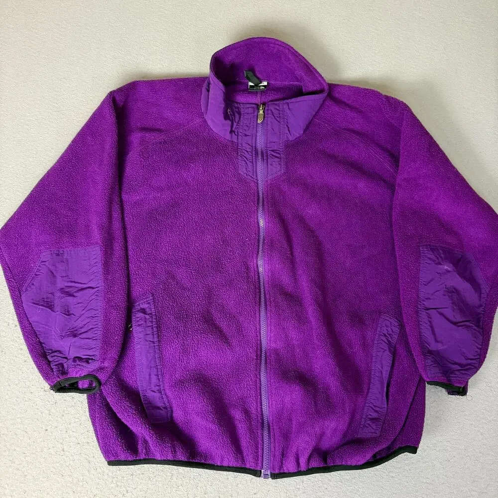 Vintage The North Face Fleece Jacket XL Purple Full Zip Made in USA
